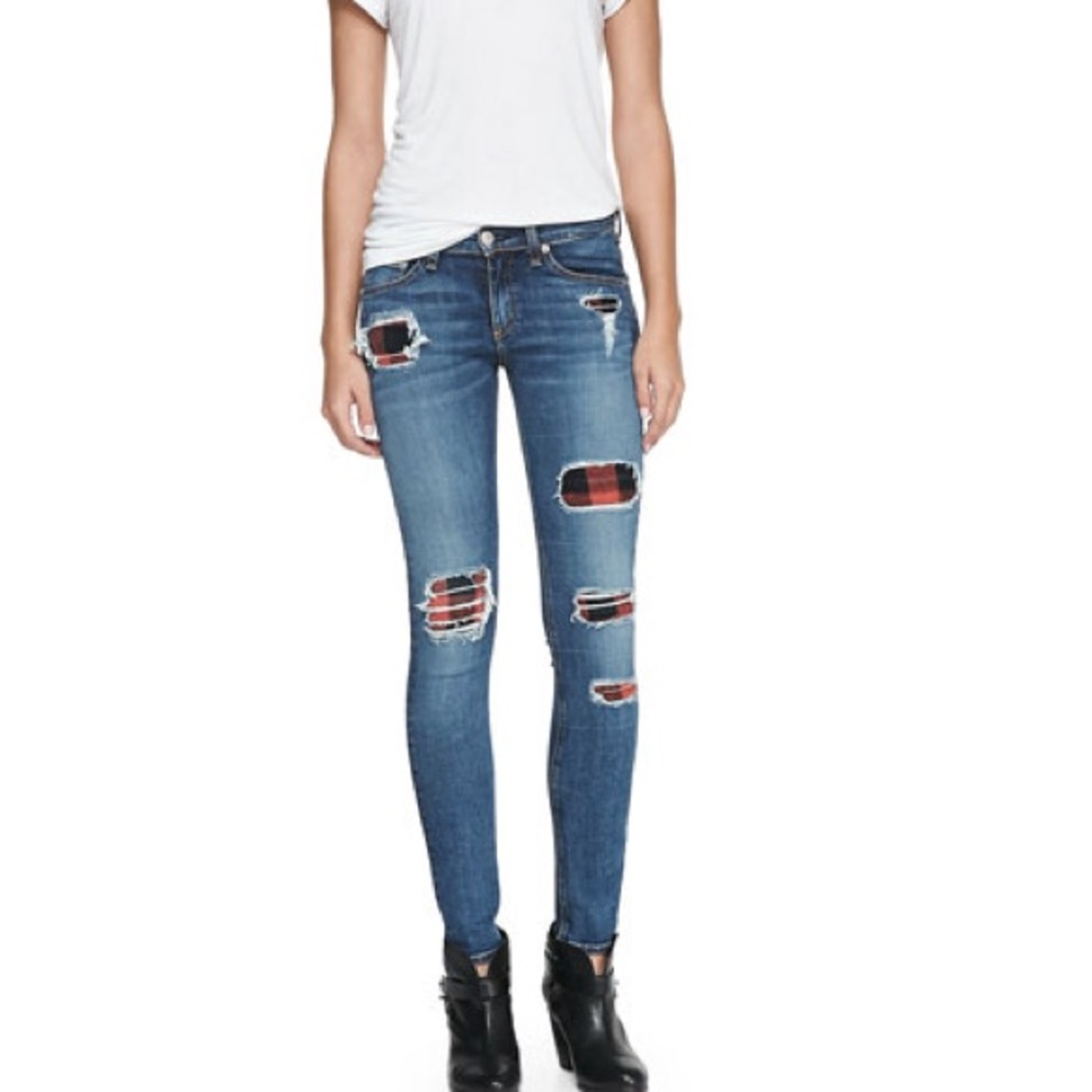 Rag & Bone Skinny Jeans Sloane Plaid